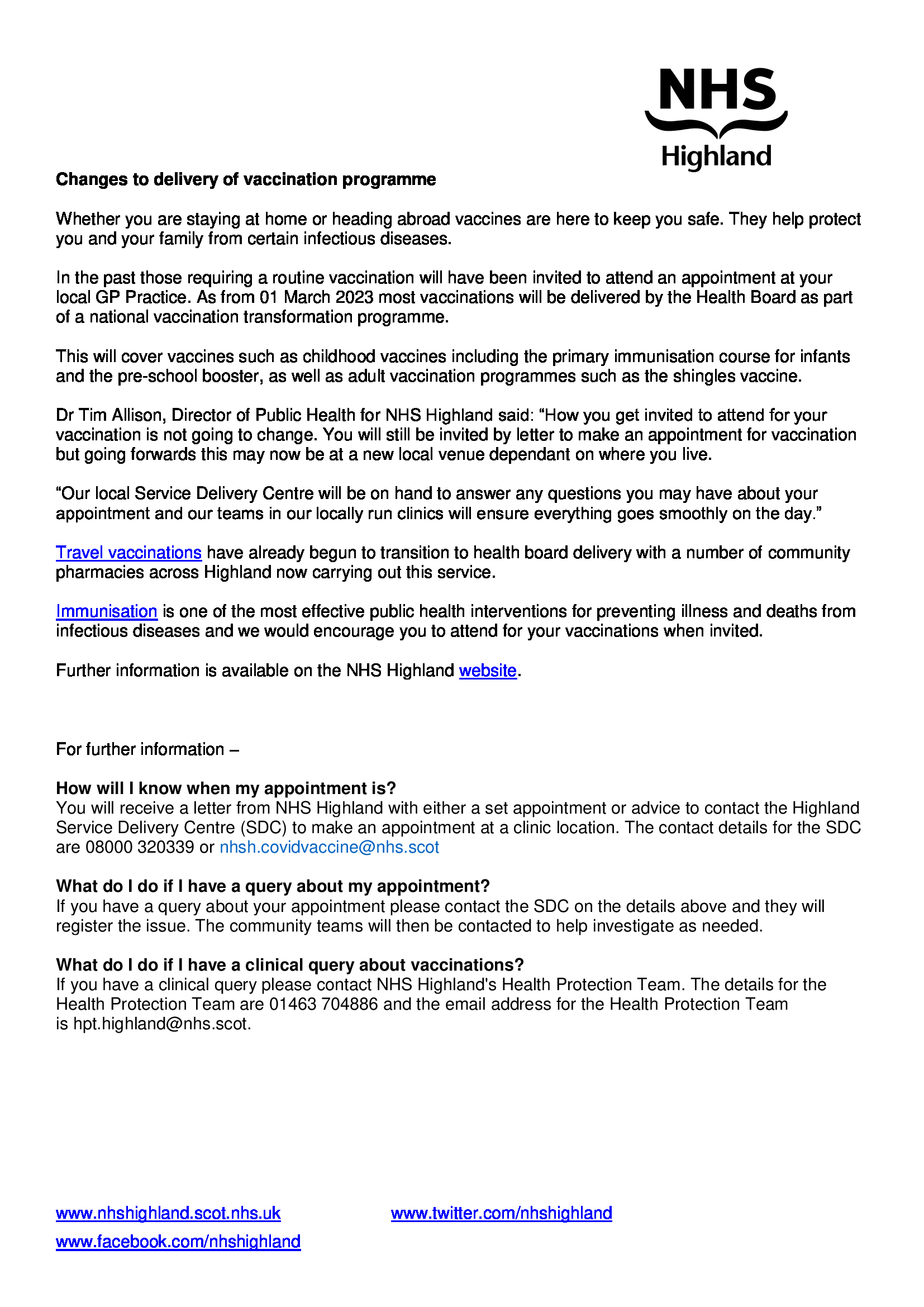 nhsh vaccine transformation programme nhsh vaccine transformation programme